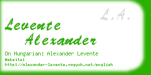 levente alexander business card